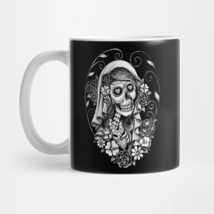 Santa muerte with flowers day of the dead. Mug